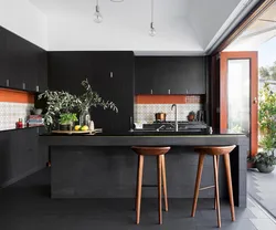 Dark walls in the kitchen photo