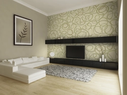 Wallpaper In The Living Room Design In The Apartment Combined Real