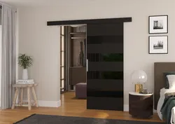 Sliding doors to the living room in the interior photo
