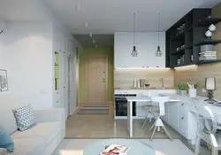 Kitchen design in a studio apartment