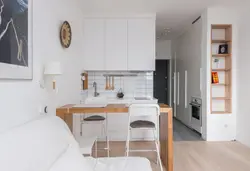 Kitchen design in a studio apartment