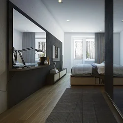 Дизайн узкой комнаты спальни гостиной