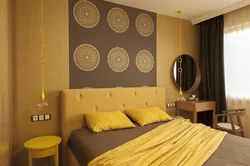 Yellow color in the bedroom interior