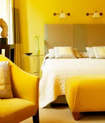 Желтый цвет в интерьере спальни