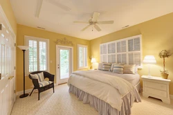 Yellow color in the bedroom interior