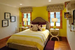 Сочетание желтого цвета в интерьере спальни