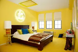 Combination Of Yellow Color In The Bedroom Interior