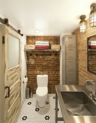 Туалет у стылі лофт у кватэры фота дызайн