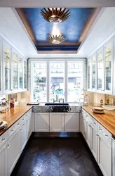 Ceiling design in a small kitchen photo options