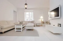 Gray laminate flooring in the living room interior
