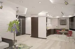 Design of the kitchen and hallway together in the house photo