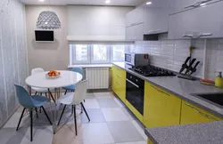 Gray-Yellow Kitchen Design Photo