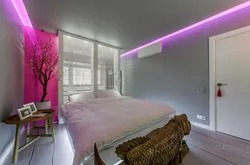 Потолки натяжные фото для спальни со светодиодной