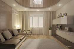 Modern living room interior in beige tones photo