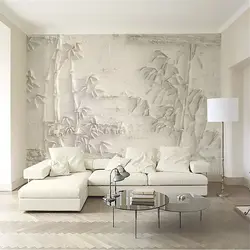 Modern fresco in the living room interior