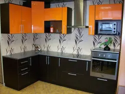 Kitchen black and orange photo