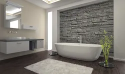 Bath design with stone