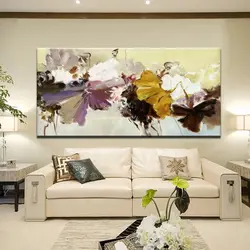 Paintings in a modern style for the living room interior photo