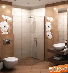 Mənzildə tualet və vanna otağında plitələrin fotoşəkili