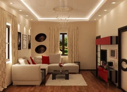 Living room design in a panel apartment