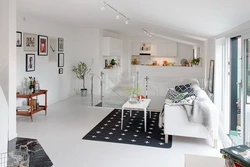 Apartment Design With White Floor And White Walls