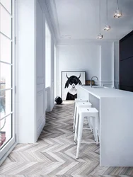 Apartment Design With White Floor And White Walls