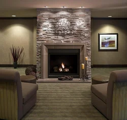 Living room design with and with stone