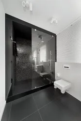 Black And White Bathroom With Shower Photo