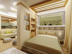 Дизайн Комнаты Разделенной На Две Зоны Спальня И Гостиная