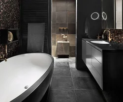 Дизайн ванной в темных тонах современный стиль