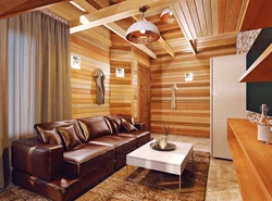 Living room wood trim photo