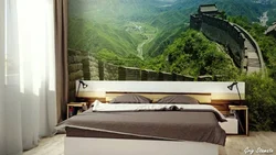Photo Wallpaper In The Bedroom In The Interior Above The Bed