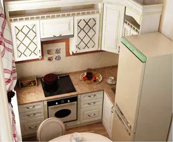 Kitchen Design 6 Square Meters With A Refrigerator In Khrushchev
