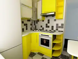 Kitchen design 6 square meters with a refrigerator in Khrushchev