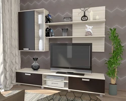 Mini wall in the living room in a modern style for a TV photo