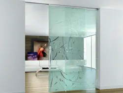 Glass wall in apartment photo
