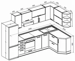 Kitchen drawing design photo