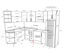 Kitchen drawing design photo