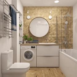 Photo of a bathroom with toilet and washing machine design