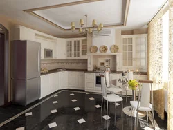 Tile Design For A Combined Living Room And Kitchen