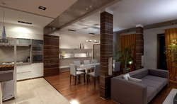 Дизайн плитки для совмещенной гостиной и кухни