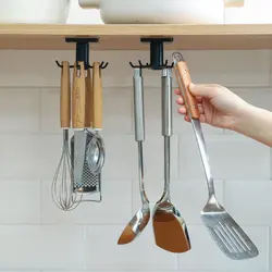Kitchen railing with hooks photo