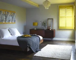 Gray Yellow Bedroom Interior