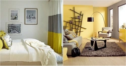 Gray Yellow Bedroom Interior