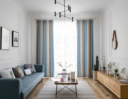 Curtains In The Living Room In A Scandinavian Interior Photo