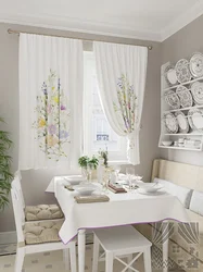 Provence curtains for the kitchen in the interior photo