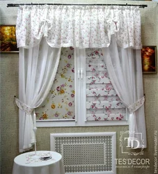 Provence curtains for the kitchen in the interior photo