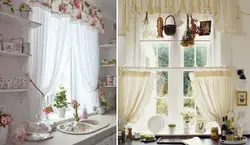 Provence curtains for the kitchen in the interior photo