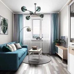 Interior In Gray Turquoise Tones Living Room
