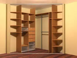 Угловой встроенный шкаф в спальню внутри фото